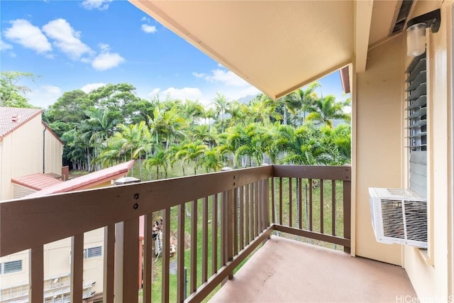 balcony with cooling unit