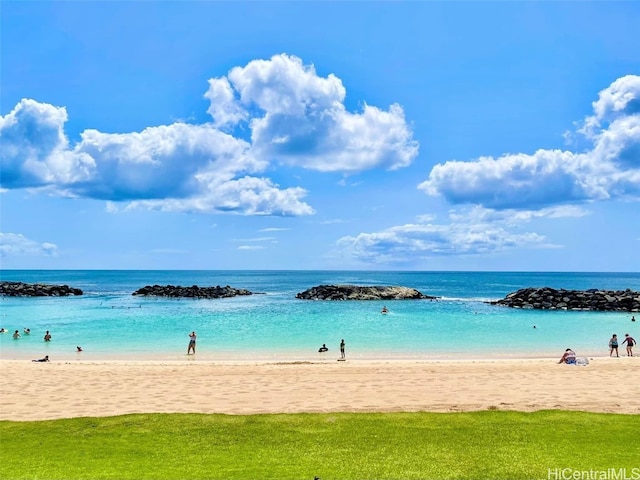 water view with a view of the beach