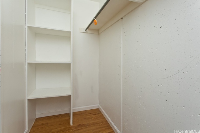 spacious closet with hardwood / wood-style flooring