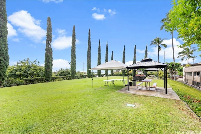 view of yard featuring a gazebo