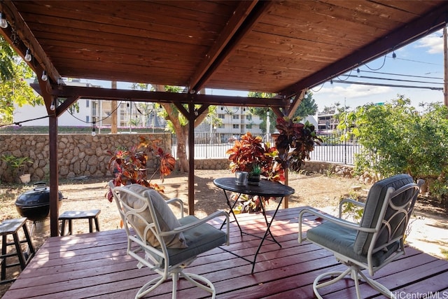 view of wooden deck