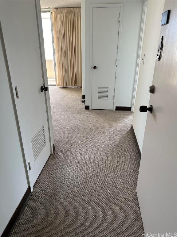 corridor with carpet floors