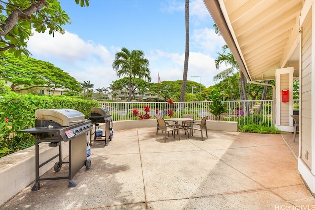 view of patio with area for grilling