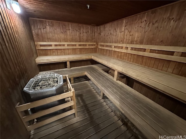 view of sauna / steam room featuring wood-type flooring