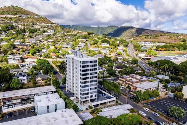 aerial view featuring a mountain view