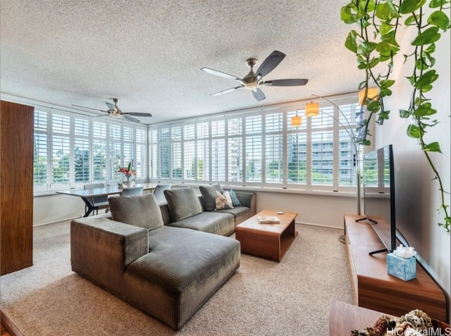 sunroom / solarium with ceiling fan