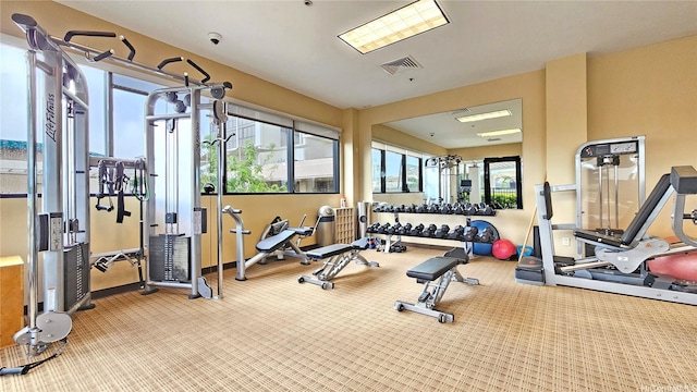 600 Queen St Unit 1405, Honolulu, HI 96813 - workout area featuring healthy amount of natural light and carpet flooring