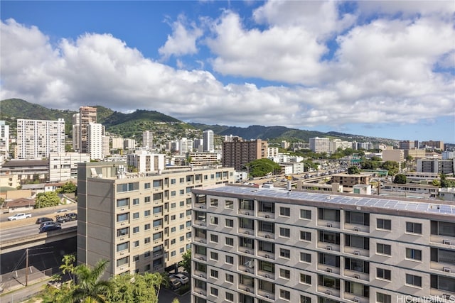 city view with a mountain view