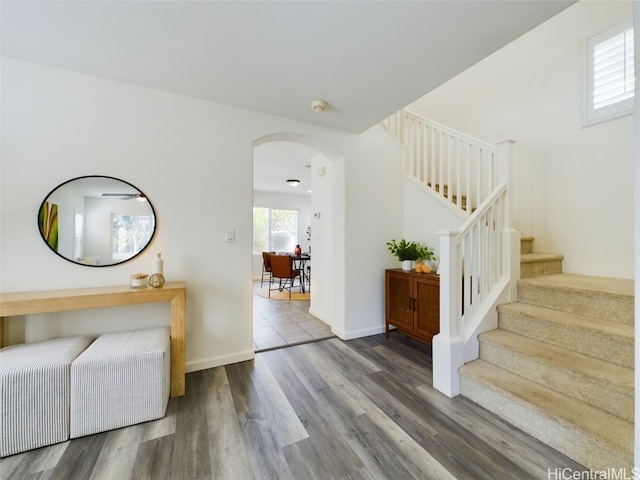 interior space with hardwood / wood-style flooring