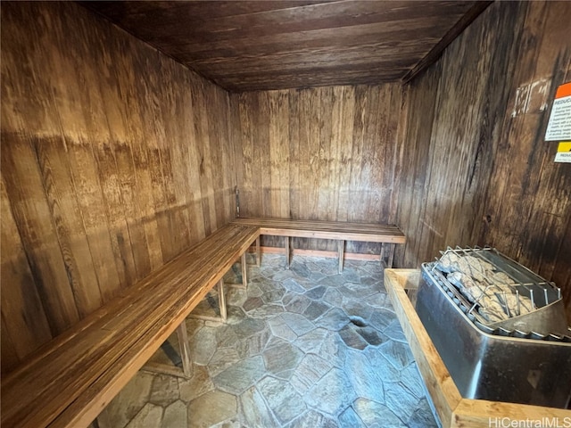 view of sauna