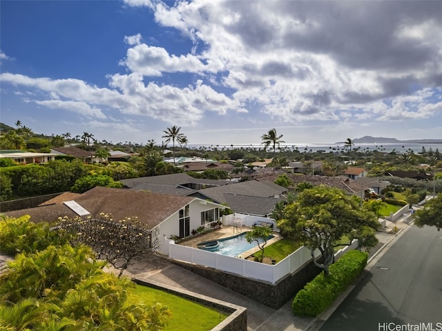 aerial view with a residential view