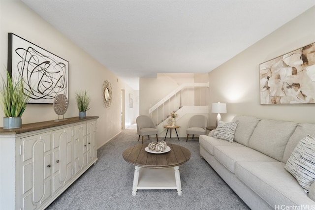 living room featuring carpet floors