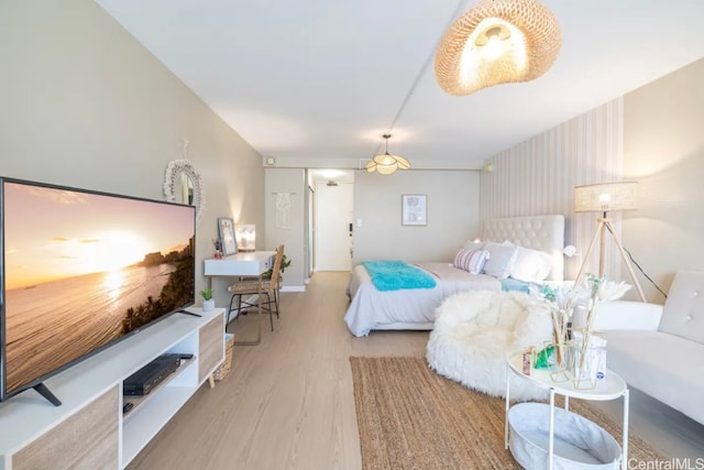 bedroom featuring light hardwood / wood-style floors