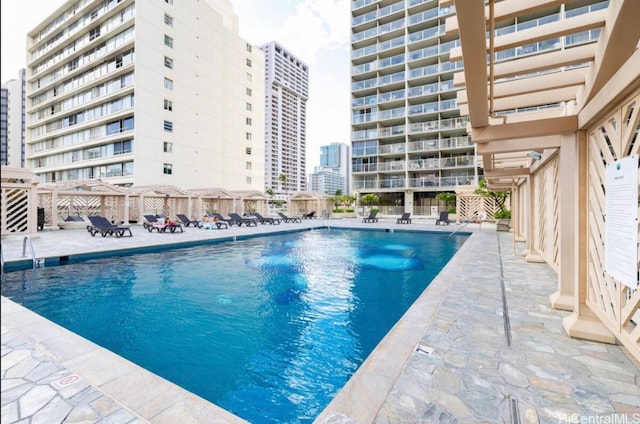 view of pool with a patio