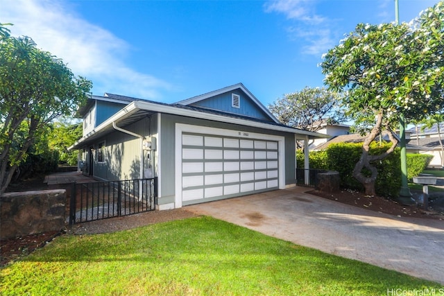 view of property exterior featuring a garage