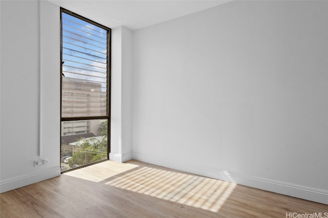 spare room with hardwood / wood-style flooring and plenty of natural light