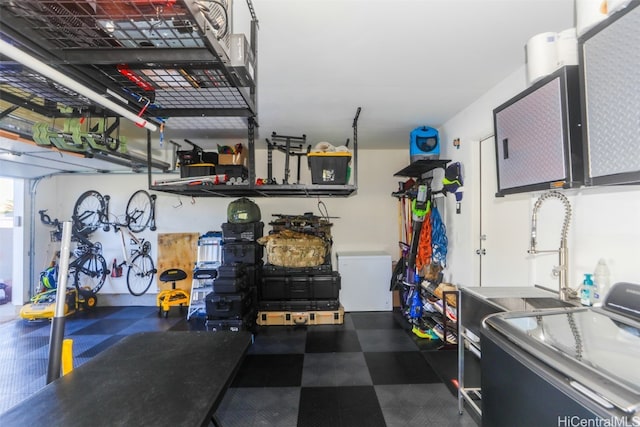 garage featuring sink