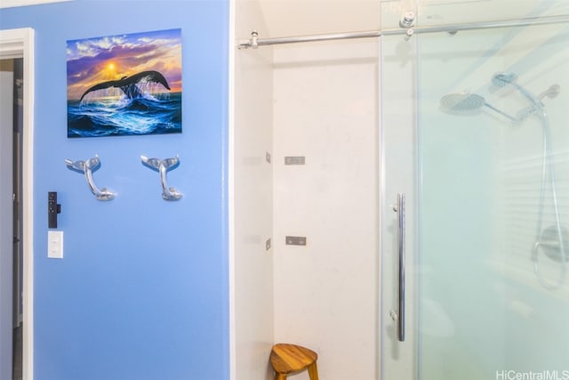 bathroom featuring walk in shower