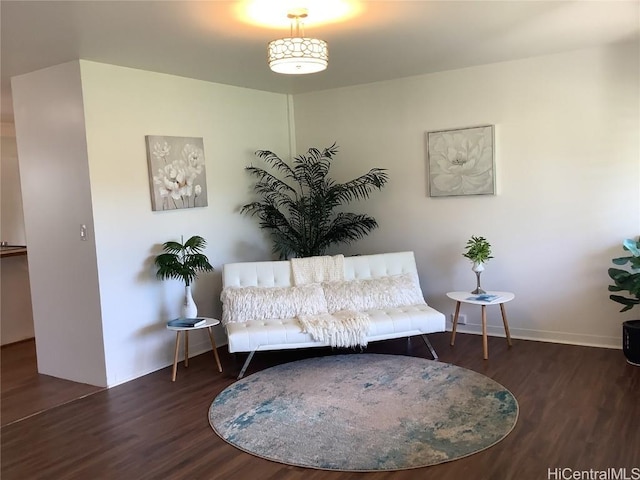 living area featuring dark hardwood / wood-style floors