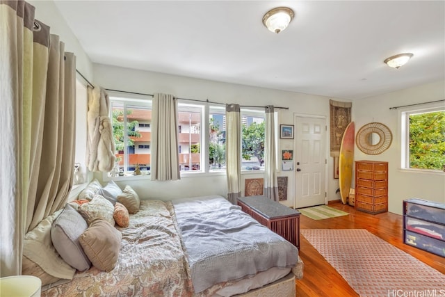 bedroom featuring wood-type flooring