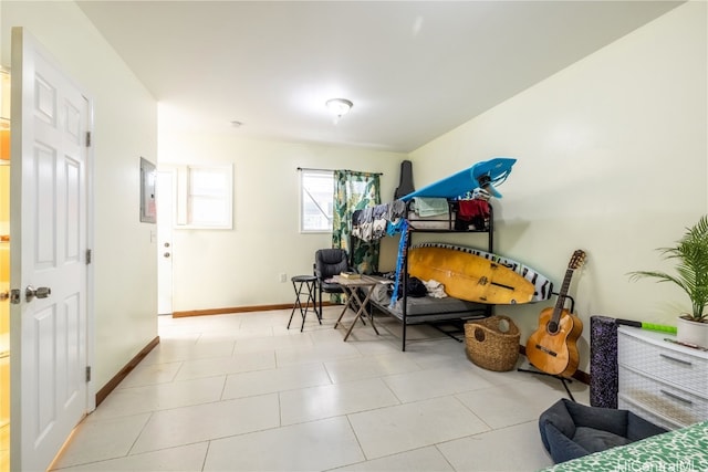 interior space with light tile patterned flooring