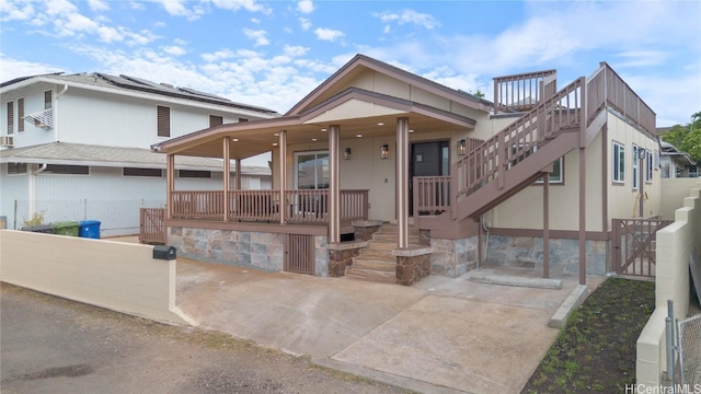 exterior space with covered porch