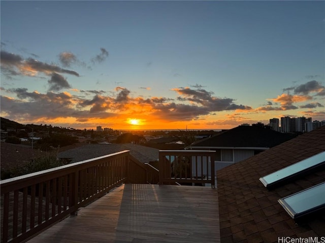 view of deck at dusk