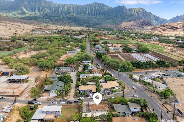 bird's eye view featuring a mountain view