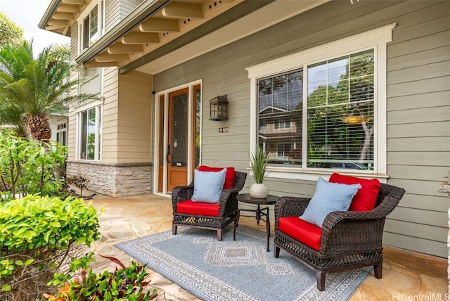 view of patio with a porch