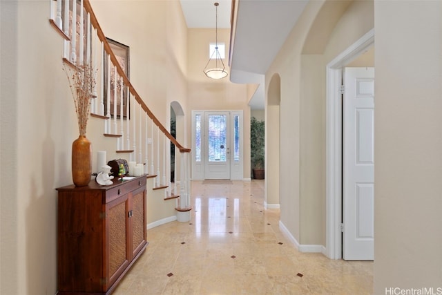 entrance foyer with a high ceiling