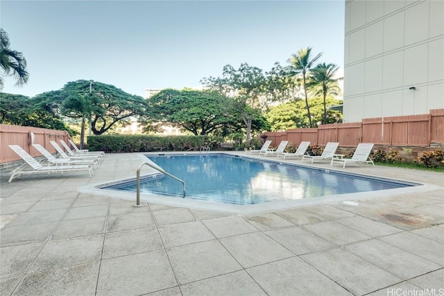 view of pool featuring a patio