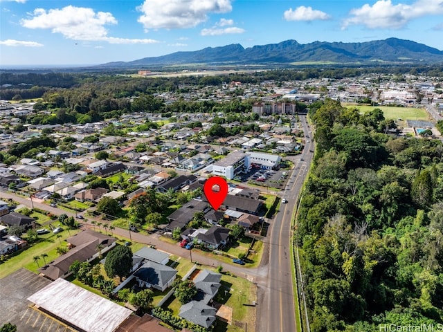 aerial view featuring a mountain view