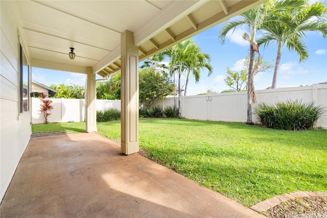 view of yard with a patio