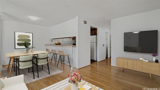 living room with hardwood / wood-style floors