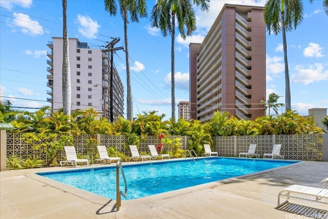 view of pool with a patio