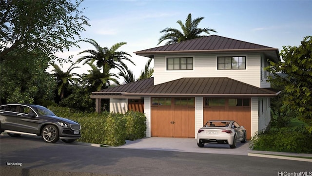 view of front facade featuring a garage