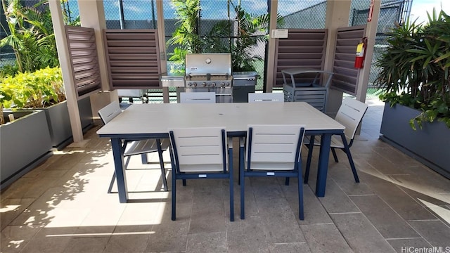 view of patio / terrace with a grill