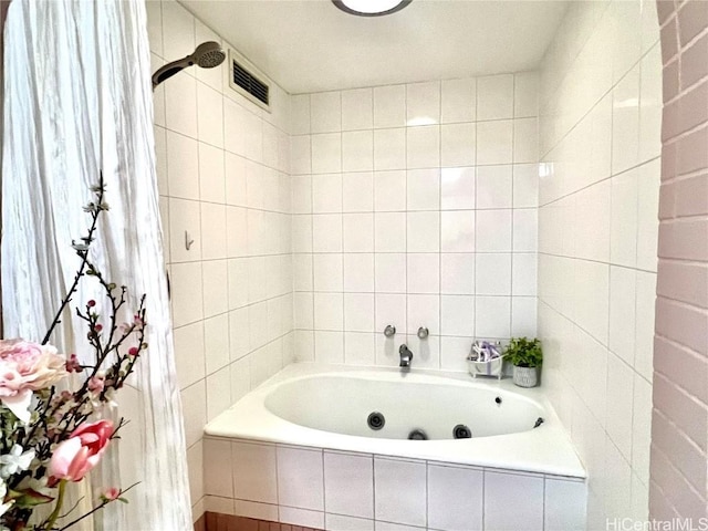 bathroom featuring shower / tub combo with curtain