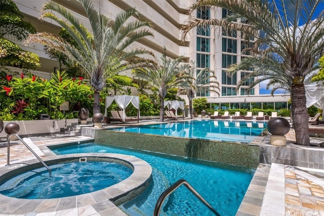 view of pool featuring a community hot tub