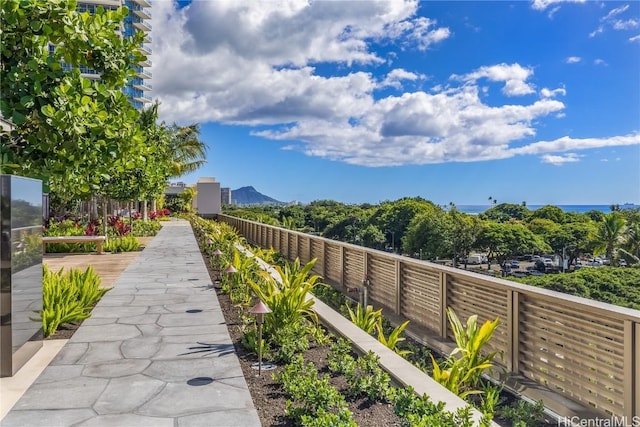 view of property's community with a mountain view