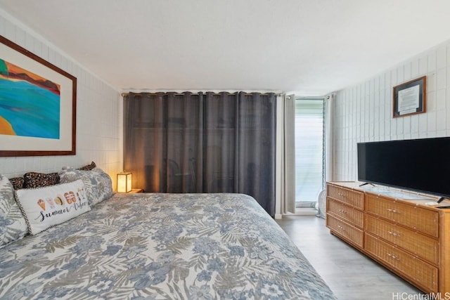 bedroom featuring light wood-type flooring