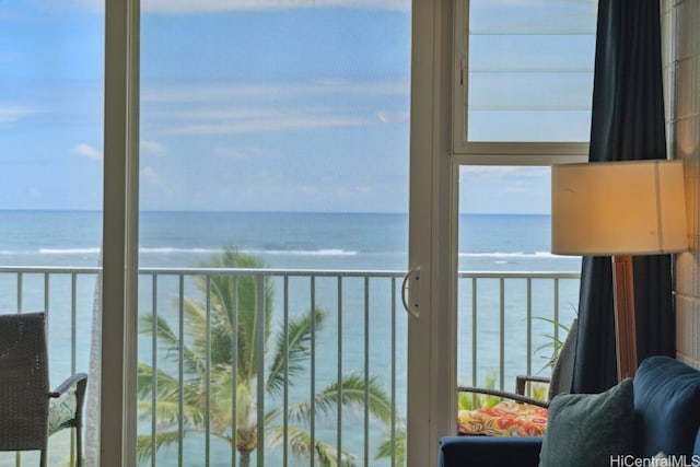 balcony with a water view