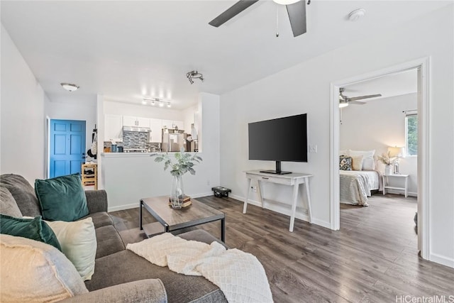 living room featuring wood-type flooring