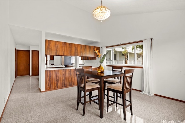 dining room featuring an inviting chandelier