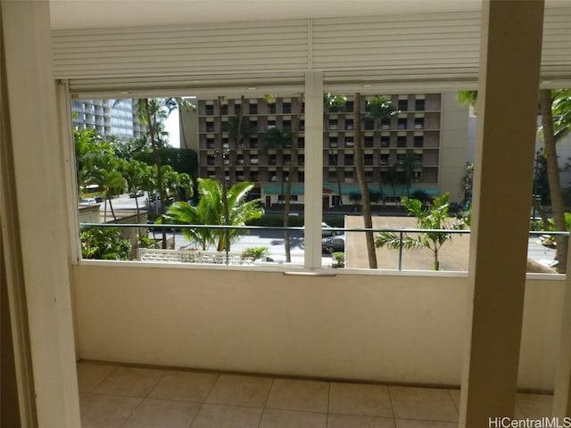 interior space with light tile patterned floors