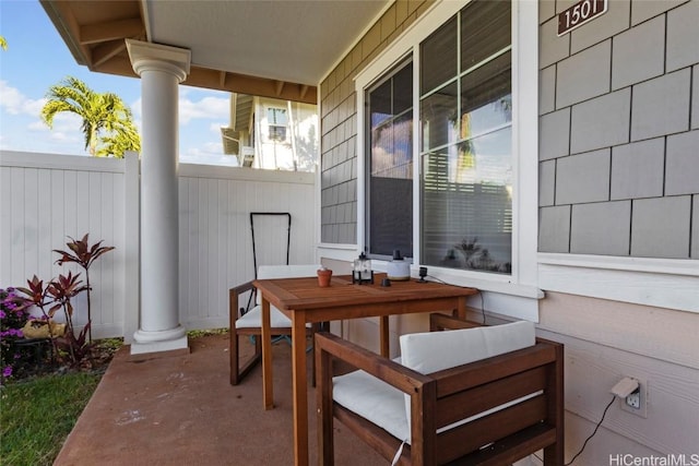 view of patio / terrace with a porch