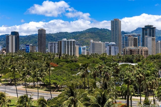 view of city featuring a mountain view