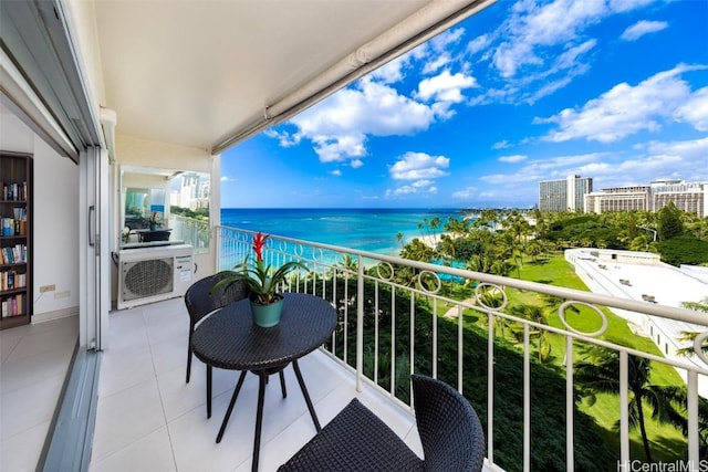 balcony with a water view