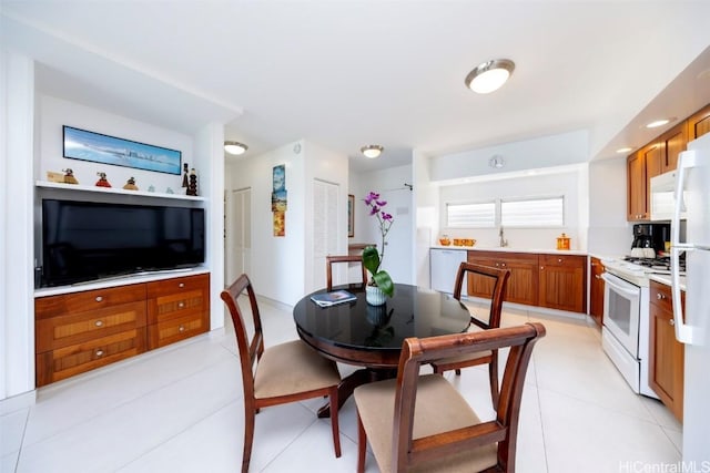 view of tiled dining room