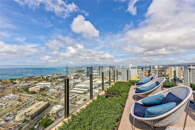 balcony with a water view